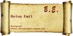 Bolos Emil névjegykártya